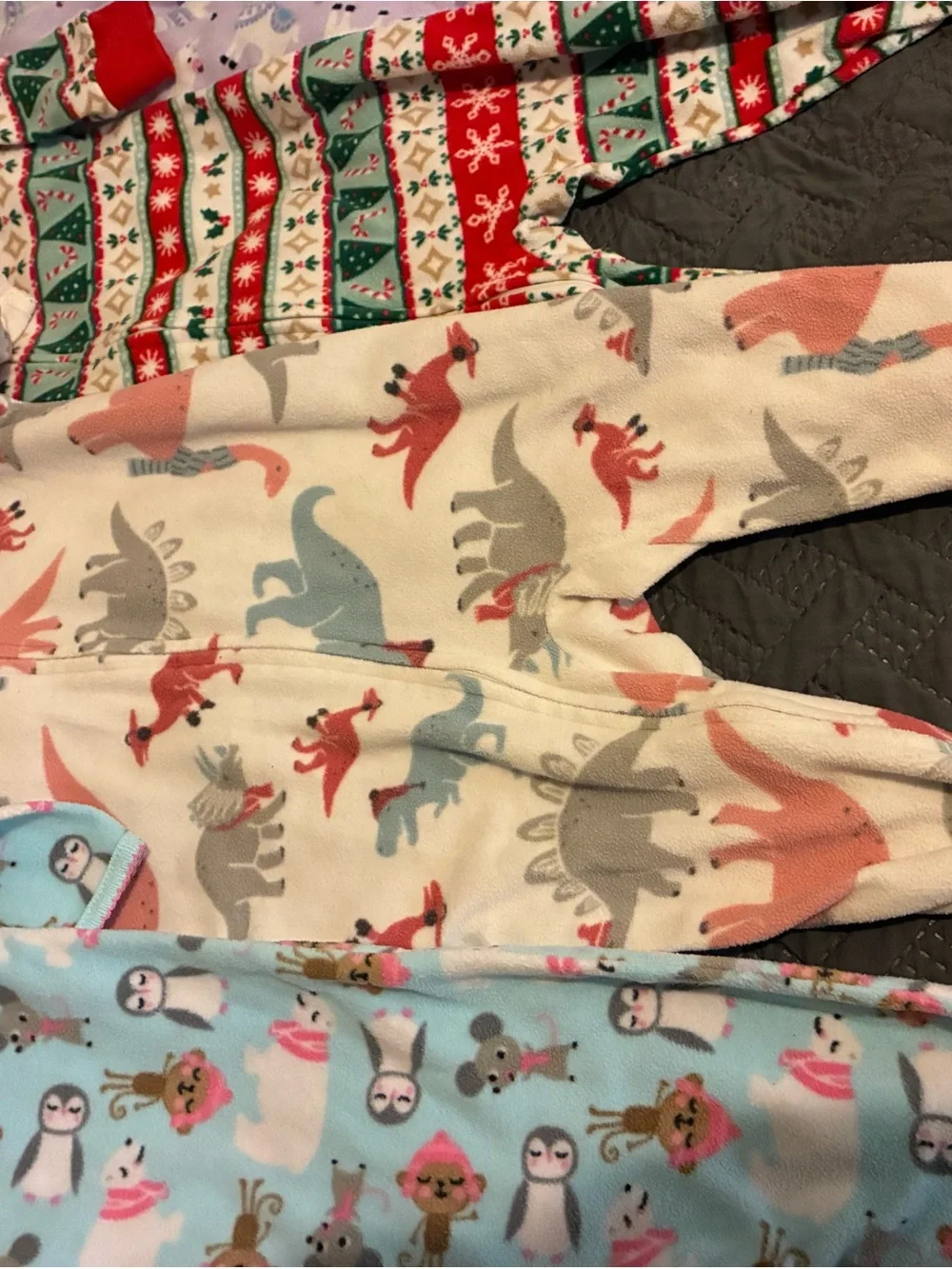 Carter's Red & Green Fair Isle Footed One-Piece Pajamas
